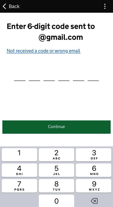 6桁のコード入力